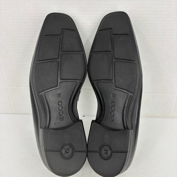 ECCO Mens Edinburgh Buckle Loafer Size EU 46 Black Leather Slip On Dress Shoe